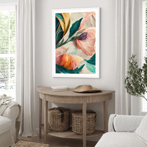 Poster in white frmae - Flowers of Southern Islands - 30x40 cm