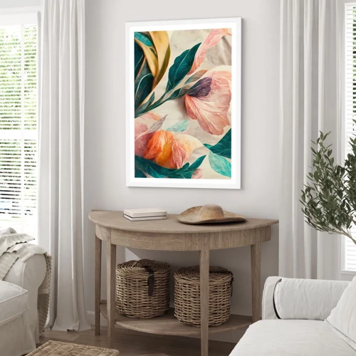 Poster in white frmae - Flowers of Southern Islands - 40x50 cm