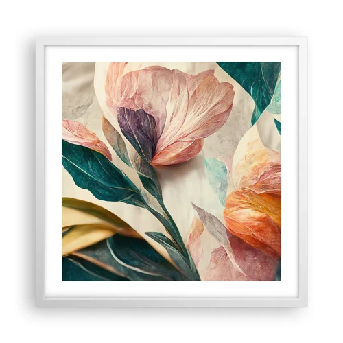 Poster in white frmae - Flowers of Southern Islands - 50x50 cm