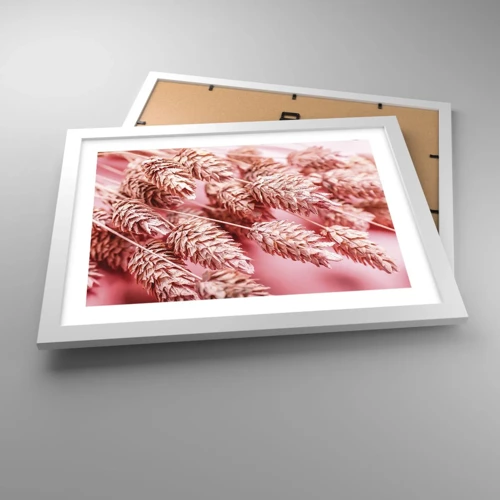 Poster in white frmae - Flowery Cascade in Pink - 40x30 cm