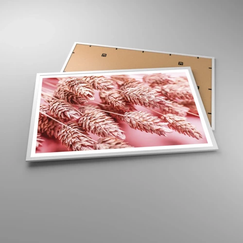 Poster in white frmae - Flowery Cascade in Pink - 91x61 cm