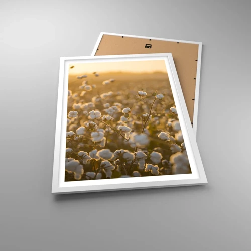 Poster in white frmae - Fluffy Field - 50x70 cm