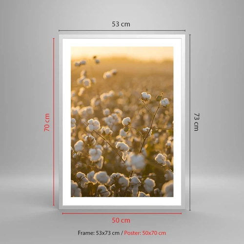 Poster in white frmae - Fluffy Field - 50x70 cm