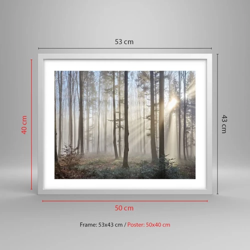 Poster in white frmae - Fog Has Woken up Too - 50x40 cm