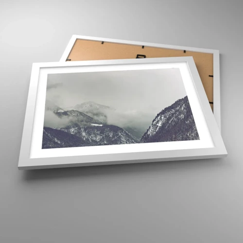 Poster in white frmae - Foggy valley - 40x30 cm