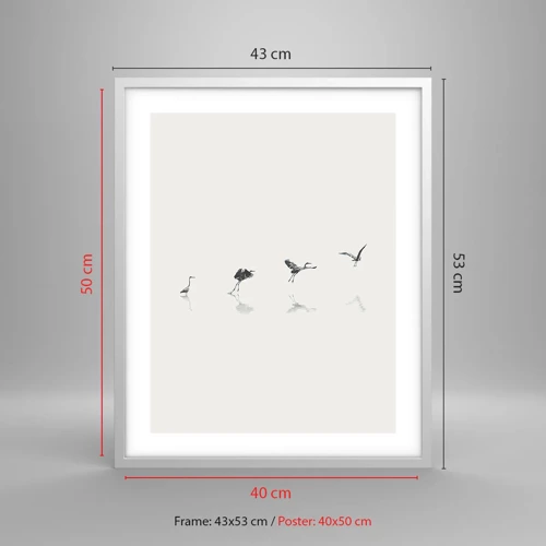 Poster in white frmae - Four Simple Steps - 40x50 cm