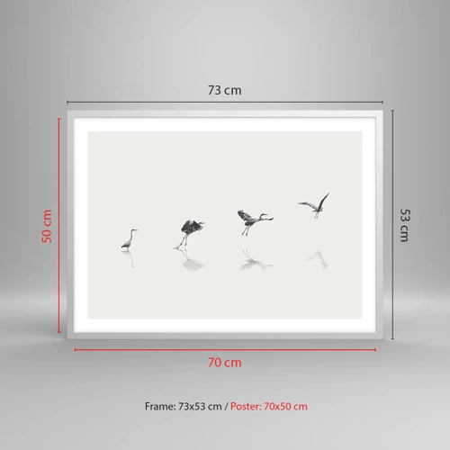 Poster in white frmae - Four Simple Steps - 70x50 cm