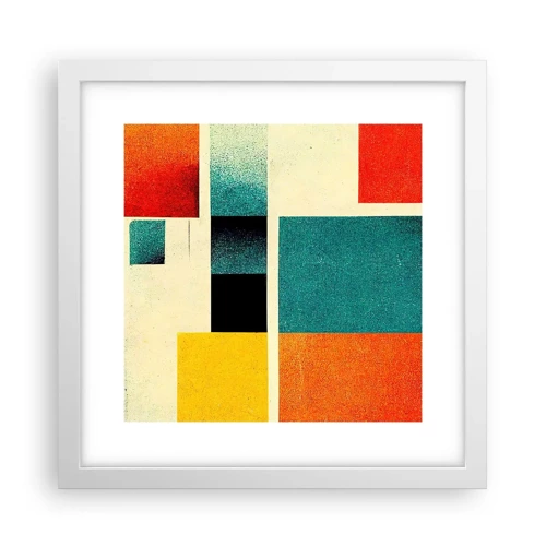 Poster in white frmae - Geometric Abstract - Good Energy - 30x30 cm