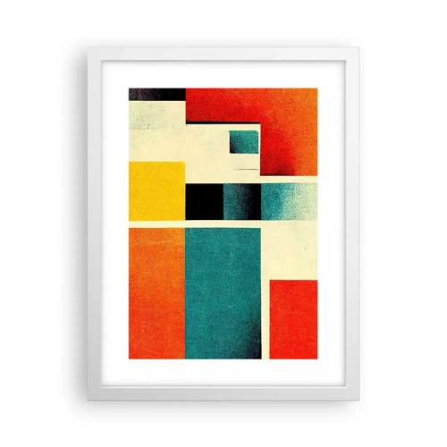 Poster in white frmae - Geometric Abstract - Good Energy - 30x40 cm