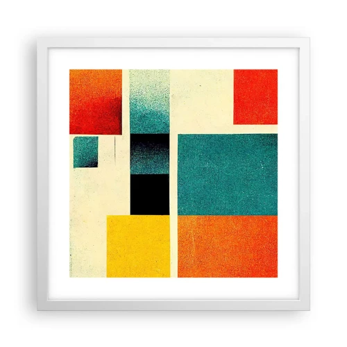 Poster in white frmae - Geometric Abstract - Good Energy - 40x40 cm