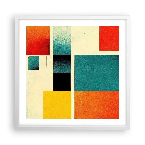 Poster in white frmae - Geometric Abstract - Good Energy - 50x50 cm