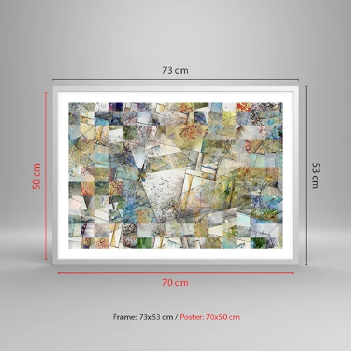 Poster in white frmae - Geometric Reshuffling - 70x50 cm