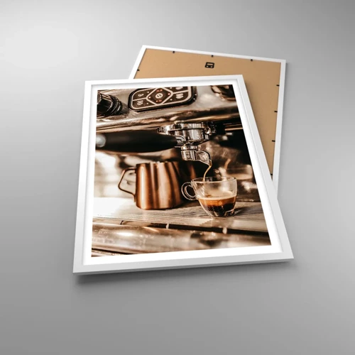 Poster in white frmae - Glow of a Coffee - 50x70 cm