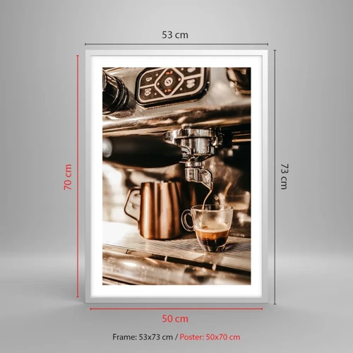 Poster in white frmae - Glow of a Coffee - 50x70 cm