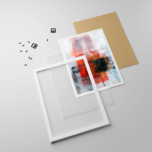 Poster in white frmae - Glowing Composition - 40x50 cm
