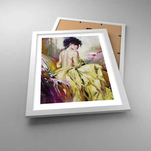 Poster in white frmae - Graceful in Yellow - 30x40 cm