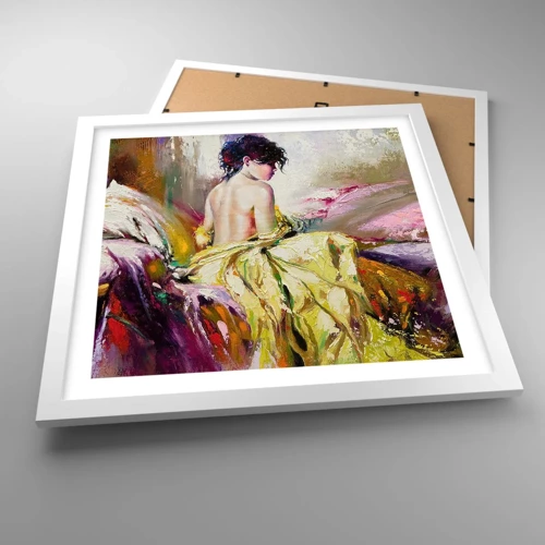 Poster in white frmae - Graceful in Yellow - 40x40 cm