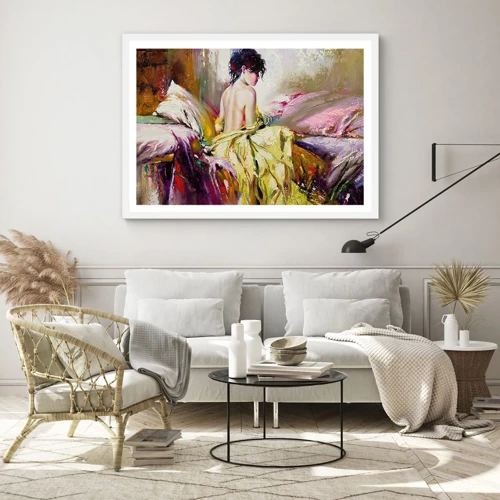 Poster in white frmae - Graceful in Yellow - 50x40 cm