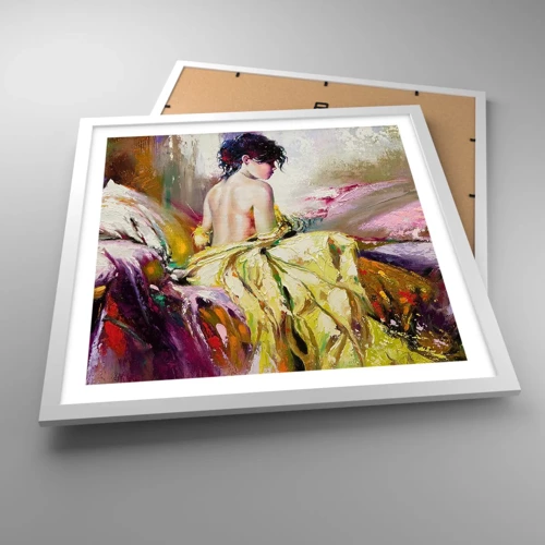 Poster in white frmae - Graceful in Yellow - 50x50 cm