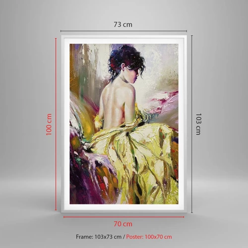 Poster in white frmae - Graceful in Yellow - 70x100 cm