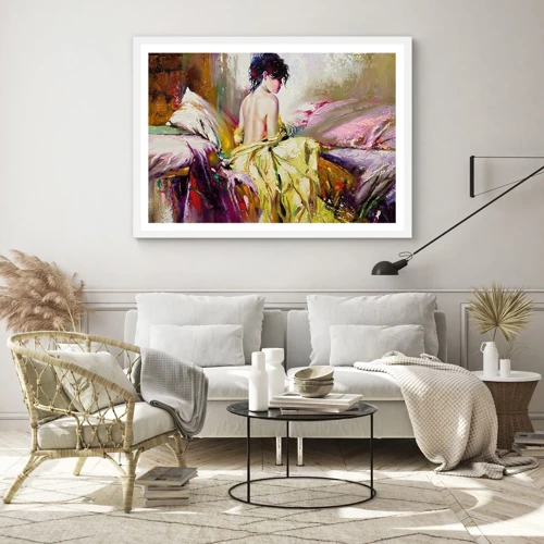 Poster in white frmae - Graceful in Yellow - 70x50 cm