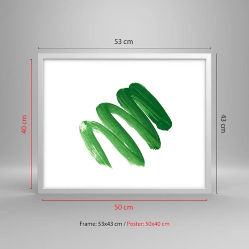 Poster in white frmae - Green Joke - 50x40 cm