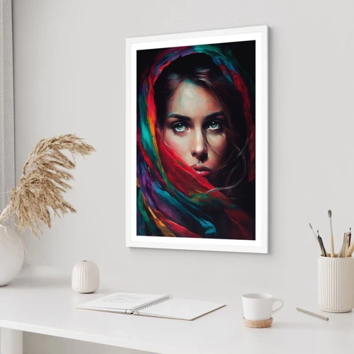 Poster in white frmae - Green-eyed Secret - 61x91 cm