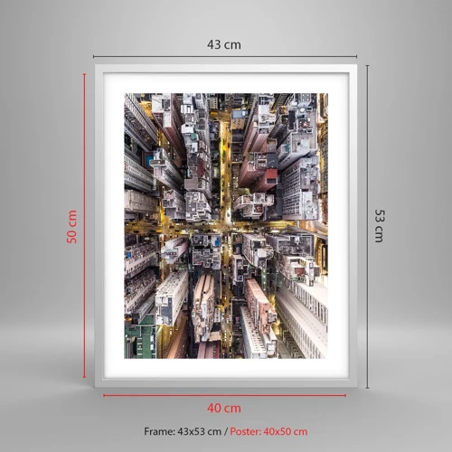 Poster in white frmae - Greetings from Hong Kong - 40x50 cm