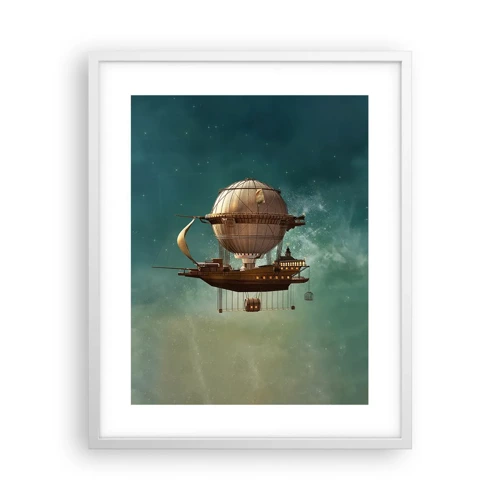 Poster in white frmae - Greetings from Jules Verne - 40x50 cm