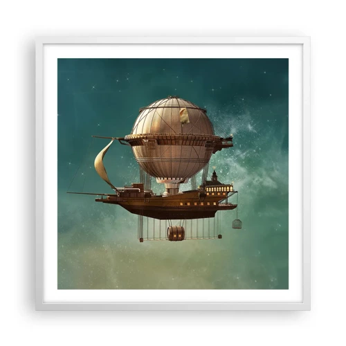 Poster in white frmae - Greetings from Jules Verne - 60x60 cm