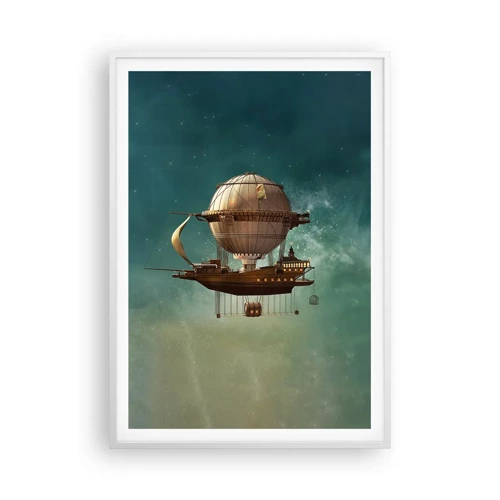 Poster in white frmae - Greetings from Jules Verne - 70x100 cm
