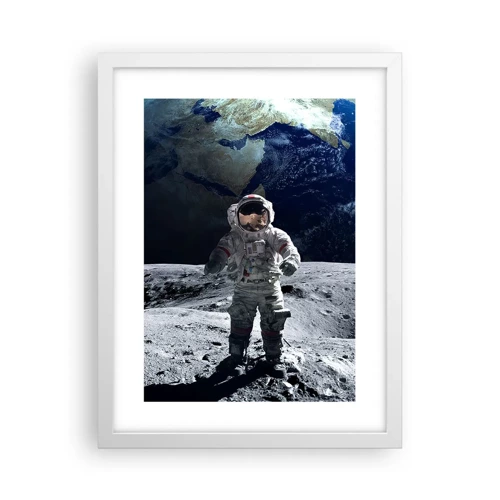 Poster in white frmae - Greetings from the Moon - 30x40 cm
