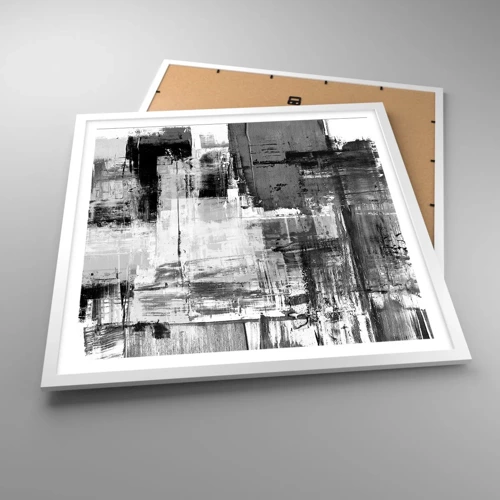 Poster in white frmae - Grey is Beautiful - 60x60 cm