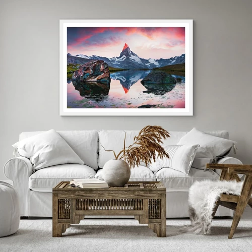 Poster in white frmae - Heart of the Mountains Is Hot - 30x30 cm