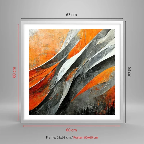 Poster in white frmae - Heat and Coolness - 60x60 cm