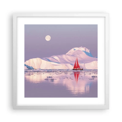 Poster in white frmae - Heat of the Sail, Cold of the Ice - 40x40 cm