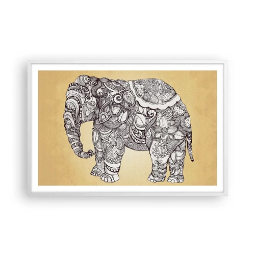 Poster in white frmae - Hidden Elephant - 91x61 cm