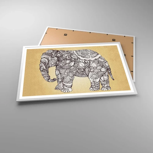 Poster in white frmae - Hidden Elephant - 91x61 cm