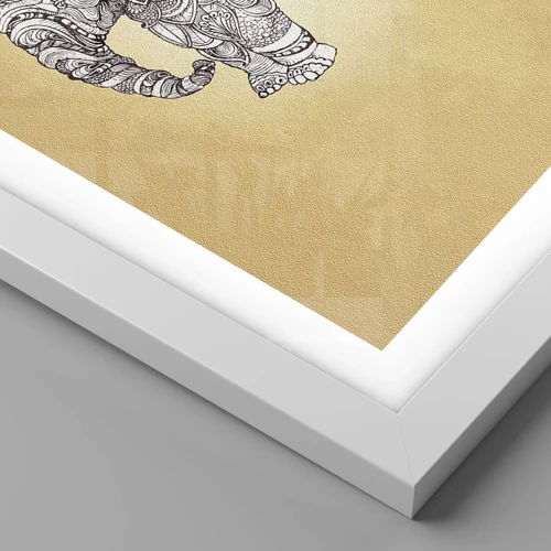 Poster in white frmae - Hidden Elephant - 91x61 cm