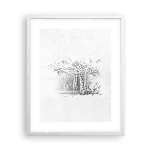 Poster in white frmae - Holiday of Birch Forest - 40x50 cm