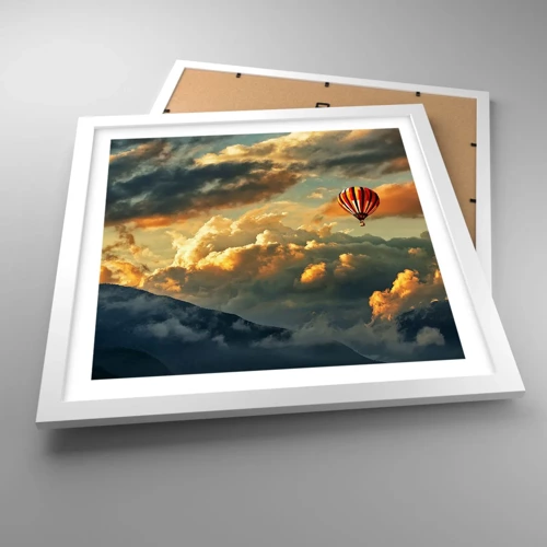 Poster in white frmae - I Like Flying - 40x40 cm