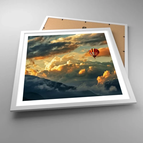 Poster in white frmae - I Like Flying - 50x50 cm