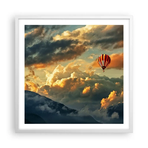 Poster in white frmae - I Like Flying - 60x60 cm