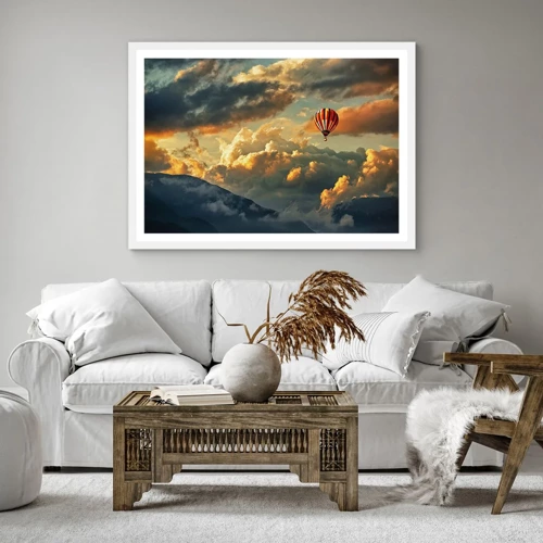 Poster in white frmae - I Like Flying - 60x60 cm