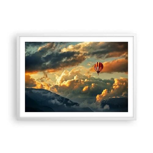 Poster in white frmae - I Like Flying - 70x50 cm