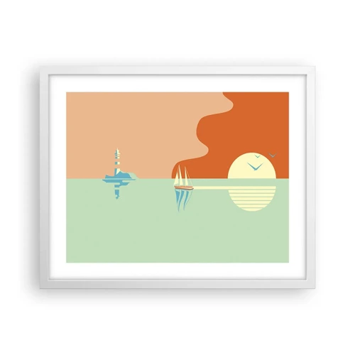 Poster in white frmae - Ideal Sea Landscape - 50x40 cm