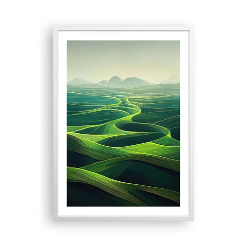 Poster in white frmae - In Green Valleys - 50x70 cm