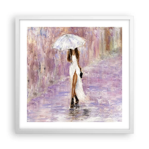 Poster in white frmae - In Liliac Rain - 50x50 cm