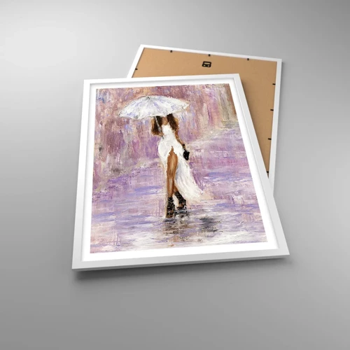 Poster in white frmae - In Liliac Rain - 50x70 cm