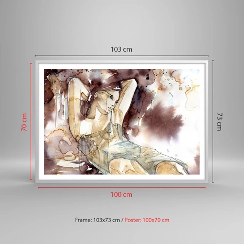 Poster in white frmae - In Lilly's Mood - 100x70 cm